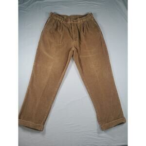 Jos A Bank Menʼs Tanish Brown 38w X 30 L Cotton Corduroy Pants Pleated